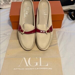 New AGL Ivory/Fuschia mule shoes 40